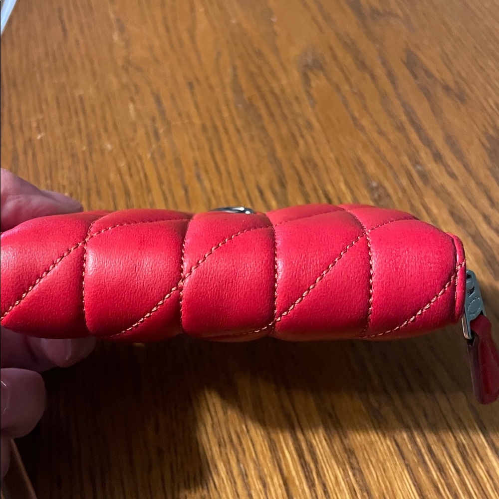 Coach Red Quilted Leather Zip Card Case in ruby - Picture 4 of 5